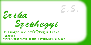 erika szephegyi business card